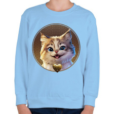 PRINTFASHION Cuki Cica - Gyerek pulóver - Világoskék gyerek pulóver, kardigán