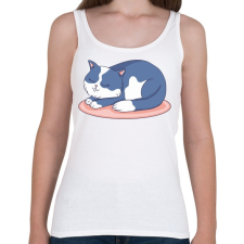 PRINTFASHION Cuki cica - Női atléta - Fehér női trikó