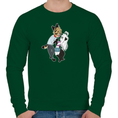 PRINTFASHION Cuki cicák - Férfi pulóver - Sötétzöld