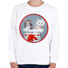 PRINTFASHION Cuki cicák - Gyerek pulóver - Fehér gyerek pulóver, kardigán