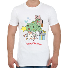 PRINTFASHION cuki cicák karácsony - Férfi póló - Fehér férfi póló