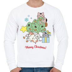 PRINTFASHION cuki cicák karácsony - Férfi pulóver - Fehér