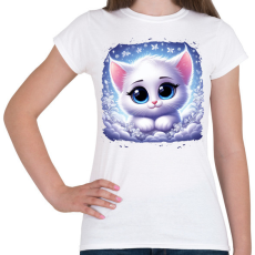 PRINTFASHION Cuki cicus - Női póló - Fehér