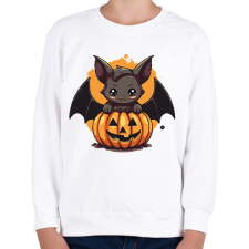 PRINTFASHION Cuki denevér tökkel - Gyerek pulóver - Fehér gyerek pulóver, kardigán