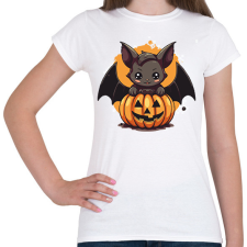 PRINTFASHION Cuki denevér tökkel - Női póló - Fehér női póló