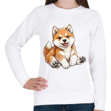 PRINTFASHION Cuki Duci Akita Inu - Női pulóver - Fehér női pulóver, kardigán