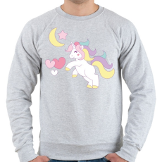 PRINTFASHION Cuki egyszarvú - Férfi pulóver - Sport szürke