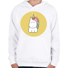 PRINTFASHION Cuki egyszarvú - Gyerek kapucnis pulóver - Fehér