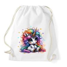 PRINTFASHION Cuki egyszarvú - Sportzsák, Tornazsák - Fehér tornazsák