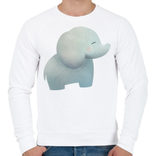 PRINTFASHION Cuki elefánt - Férfi pulóver - Fehér férfi pulóver, kardigán