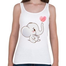 PRINTFASHION Cuki elefánt - Női atléta - Fehér női trikó