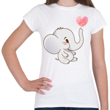 PRINTFASHION Cuki elefánt - Női póló - Fehér női póló