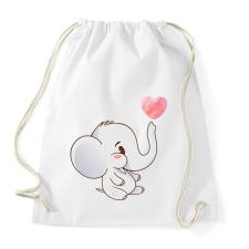 PRINTFASHION Cuki elefánt - Sportzsák, Tornazsák - Fehér tornazsák
