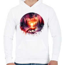 PRINTFASHION Cuki erdei róka - Férfi kapucnis pulóver - Fehér férfi pulóver, kardigán