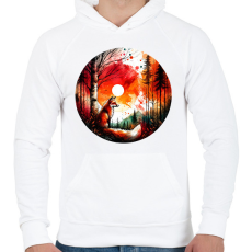PRINTFASHION Cuki erdei róka - Férfi kapucnis pulóver - Fehér