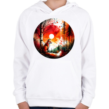 PRINTFASHION Cuki erdei róka - Gyerek kapucnis pulóver - Fehér gyerek pulóver, kardigán