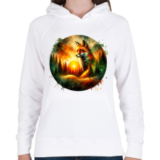 PRINTFASHION Cuki erdei róka - Női kapucnis pulóver - Fehér női pulóver, kardigán