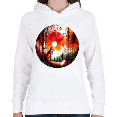 PRINTFASHION Cuki erdei róka - Női kapucnis pulóver - Fehér