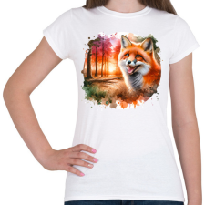 PRINTFASHION Cuki erdei róka - Női póló - Fehér női póló