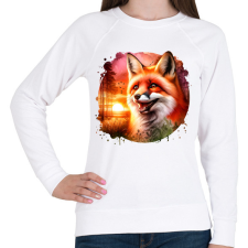 PRINTFASHION Cuki erdei róka - Női pulóver - Fehér női pulóver, kardigán