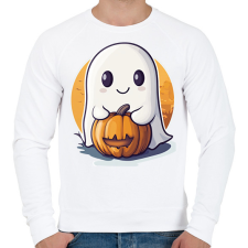 PRINTFASHION Cuki Halloween-i Szellem - Férfi pulóver - Fehér férfi pulóver, kardigán