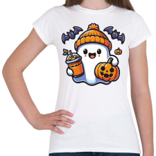 PRINTFASHION Cuki halloween szellem - Női póló - Fehér női póló