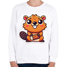 PRINTFASHION Cuki hód - Gyerek pulóver - Fehér