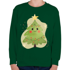 PRINTFASHION Cuki karácsonyfa - Gyerek pulóver - Sötétzöld gyerek pulóver, kardigán