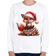 PRINTFASHION Cuki karácsonyi Róka - Gyerek pulóver - Fehér gyerek pulóver, kardigán
