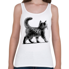 PRINTFASHION Cuki Kiscica / Cica / Macska rajz - Női atléta - Fehér női trikó