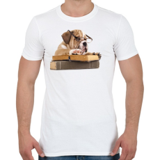 PRINTFASHION Cuki kutya könyvet olvas - Férfi póló - Fehér