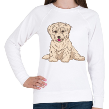 PRINTFASHION Cuki kutya - Női pulóver - Fehér női pulóver, kardigán
