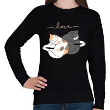 PRINTFASHION Cuki macskák - Női pulóver - Fekete női pulóver, kardigán