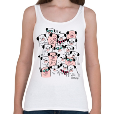 PRINTFASHION Cuki mopszok - Női atléta - Fehér női trikó