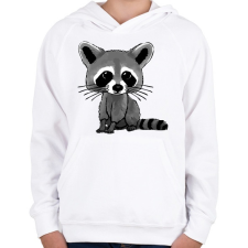 PRINTFASHION Cuki mosómedve - Gyerek kapucnis pulóver - Fehér gyerek pulóver, kardigán