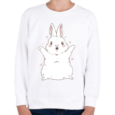 PRINTFASHION Cuki nyuszi - Gyerek pulóver - Fehér gyerek pulóver, kardigán