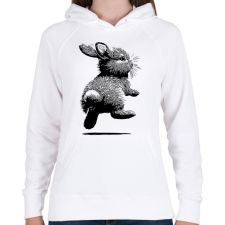 PRINTFASHION Cuki Nyuszi rajz / Nyúl rajz - Női kapucnis pulóver - Fehér női pulóver, kardigán