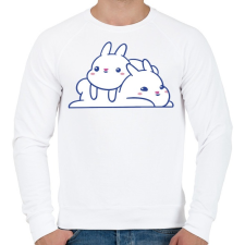 PRINTFASHION Cuki nyuszik - Férfi pulóver - Fehér férfi pulóver, kardigán