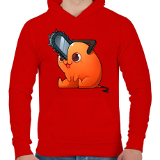 PRINTFASHION Cuki Pochita minta (Chainsaw man) - Férfi kapucnis pulóver - Piros