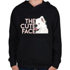 PRINTFASHION Cuki szamojéd - Gyerek kapucnis pulóver - Fekete gyerek pulóver, kardigán