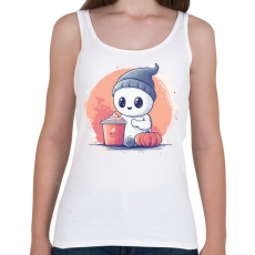 PRINTFASHION Cuki Szellem Pumpkin Spice Lattéval - Női atléta - Fehér