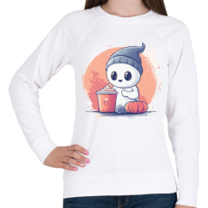 PRINTFASHION Cuki Szellem Pumpkin Spice Lattéval - Női pulóver - Fehér