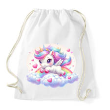 PRINTFASHION Cuki szerelmes egyszarvú - Sportzsák, Tornazsák - Fehér tornazsák