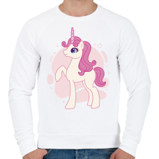 PRINTFASHION Cuki unikornis - Férfi pulóver - Fehér