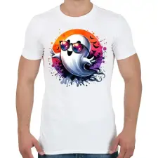 PRINTFASHION Cuki vicces halloween szellem Boo Boo - Férfi póló - Fehér férfi póló