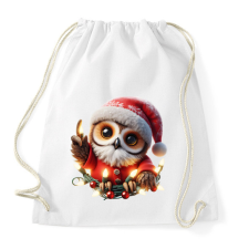 PRINTFASHION Cuki vicces karácsonyi party bagoly - Sportzsák, Tornazsák - Fehér tornazsák