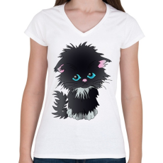 PRINTFASHION Cukicic - Női V-nyakú póló - Fehér