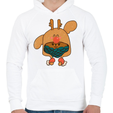 PRINTFASHION Cukiság - Férfi kapucnis pulóver - Fehér