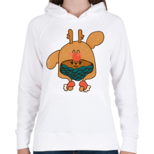 PRINTFASHION Cukiság - Női kapucnis pulóver - Fehér női pulóver, kardigán