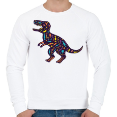 PRINTFASHION Cukor T-rex - Férfi pulóver - Fehér